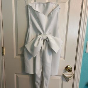 White Bandage Dress with Large Bow on booty, Size S